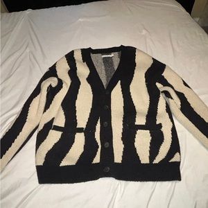 Mnml black & white zebra cardigan
